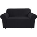 Jacquard 3-Seaters Stretch Slipcovers, Black